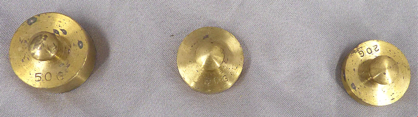 16 Pc 1mg - 50g Brass Apothecary Jewelry Lab Scale Calibration Weights Wood Box