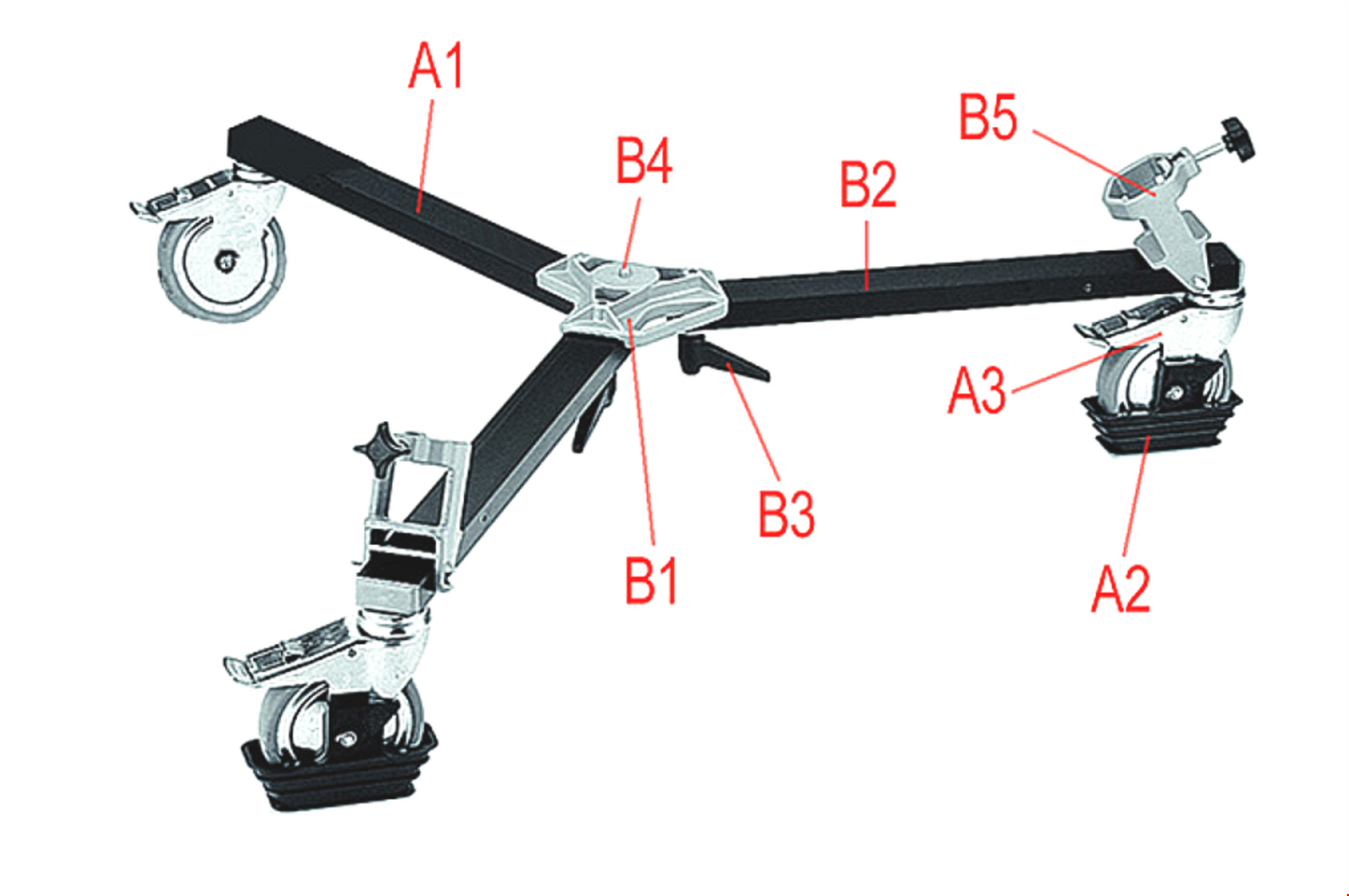 HEAVYDUTY PROFESSIONAL BOGEN 3061 TRIPOD & 116 FLUID HEAD 3067 & DOLLY with Case