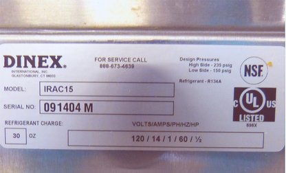 CARLISLE DINEX IRAC15 COMMERCIAL AIR CURTAIN REFRIGERATOR 90DAYWARRANTY FREESHIP