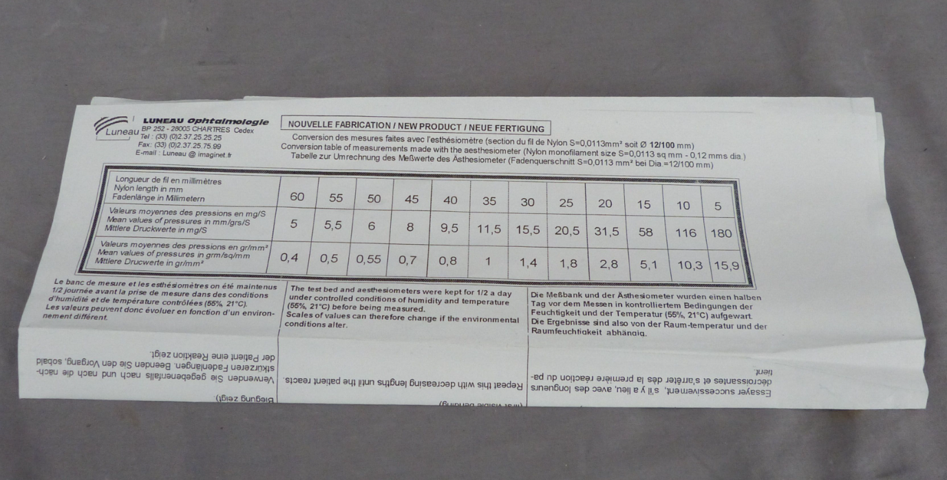 LUNEAU L12 AESTHESIOMETER Black Nylon with Case FREE SHIPPING