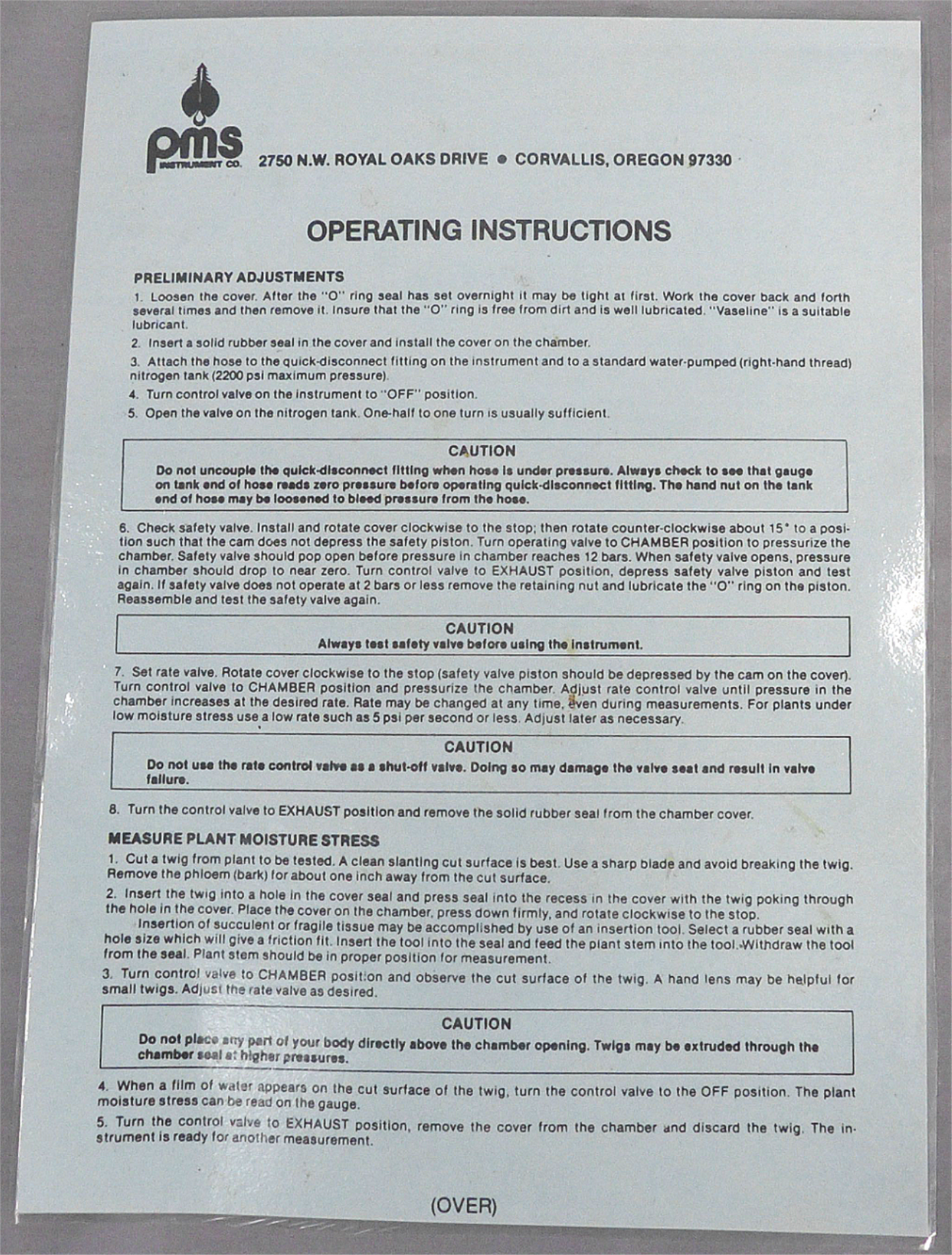 PMS 600 PLANT MOISTURE STRESS METER PRESSURE CHAMBER FREE SHIP
