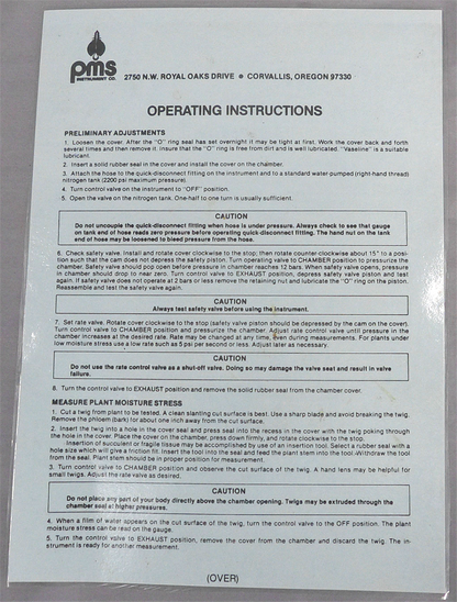 PMS 600 PLANT MOISTURE STRESS METER PRESSURE CHAMBER FREE SHIP