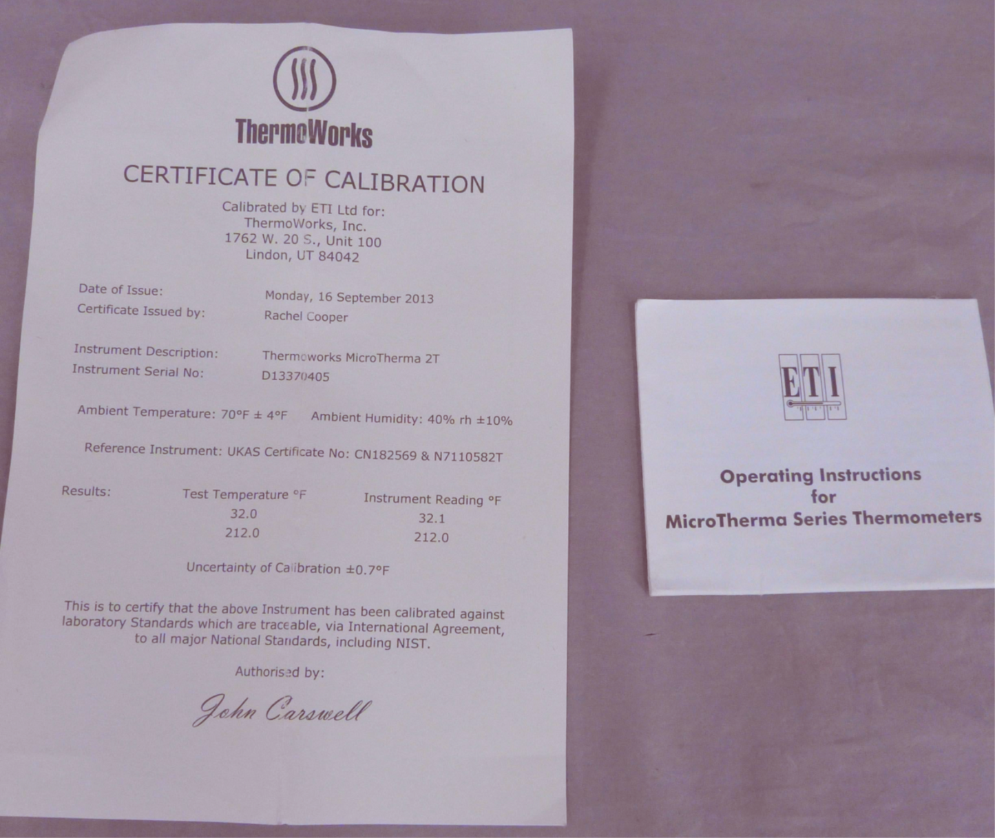 THERMOWORKS MICROTHERMA 2 Type T THERMOMETER CASE -210° to 410°C ±0.2°C FREESHIP