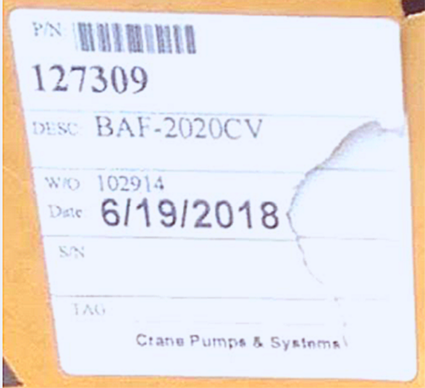 Brand New BARNES CRANE PAF-2020CV BREAK AWAY FITTING with CHECK VALVE FREE SHIP