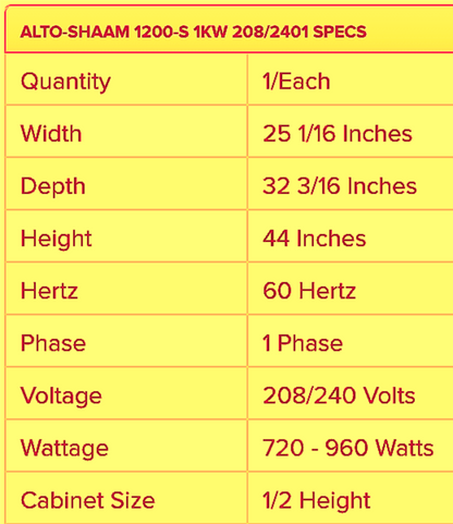 ALTO SHAAM 1200-S MOBILE UNDERCOUNTER WARMING CABINET DOUGH PROOFER FREE SHIP