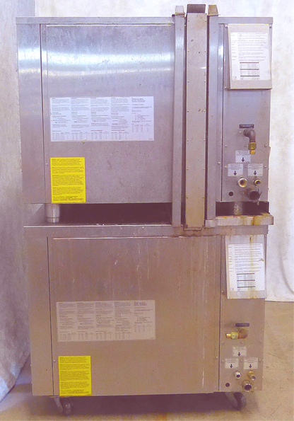 TWO STACK ALTO-SHAAM CTP7-20G COMBI NAT GAS BOILERLESS OVEN WATCH VIDEO
