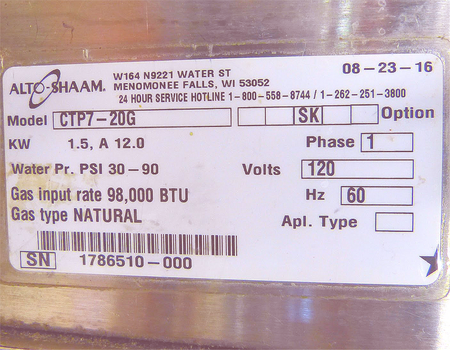 TWO STACK ALTO-SHAAM CTP7-20G COMBI NAT GAS BOILERLESS OVEN WATCH VIDEO