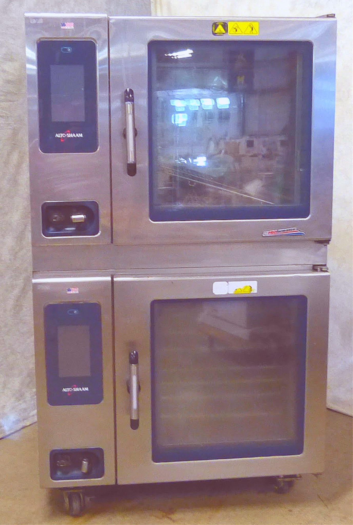 TWO STACK ALTO-SHAAM CTP7-20G COMBI NAT GAS BOILERLESS OVEN WATCH VIDEO
