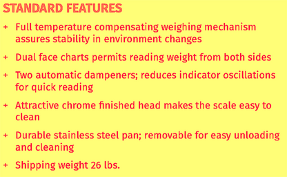 HOBART PR30-1 30LB 1-oz COMMERCIAL DUAL FACE HANGING DIAL ANALOG SCALE FREE SHIP