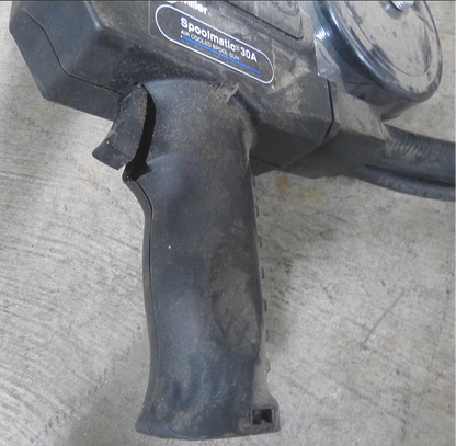 MILLER SPOOLMATIC 30A AIR COOLED SPOOL GUN & OPTIMA PULSING MACHINE WELD REMOTE