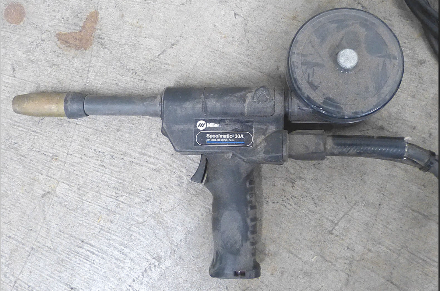 MILLER SPOOLMATIC 30A AIR COOLED SPOOL GUN & OPTIMA PULSING MACHINE WELD REMOTE