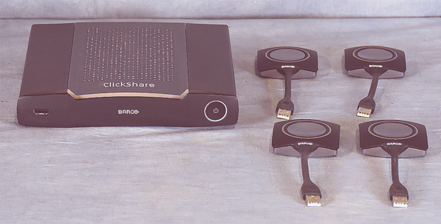 BARCO CLICKSHARE CS-200 WIRELESS PRESENTATION SYSTEM w/4 R9861500D01 USB BUTTONS