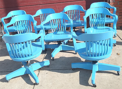 LOT 8 JASPER 980A GROUP BOSTON SOLID MAPLE WOOD SWIVEL OFFICE ARMCHAIRs FREESHIP