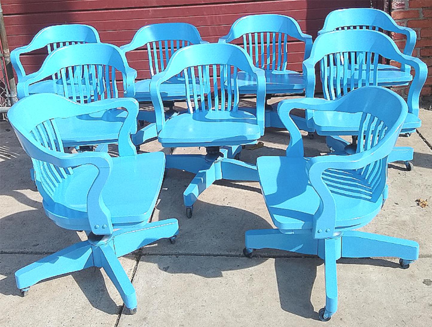 LOT 8 JASPER 980A GROUP BOSTON SOLID MAPLE WOOD SWIVEL OFFICE ARMCHAIRs FREESHIP