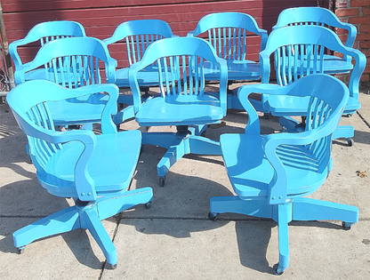 LOT 8 JASPER 980A GROUP BOSTON SOLID MAPLE WOOD SWIVEL OFFICE ARMCHAIRs FREESHIP