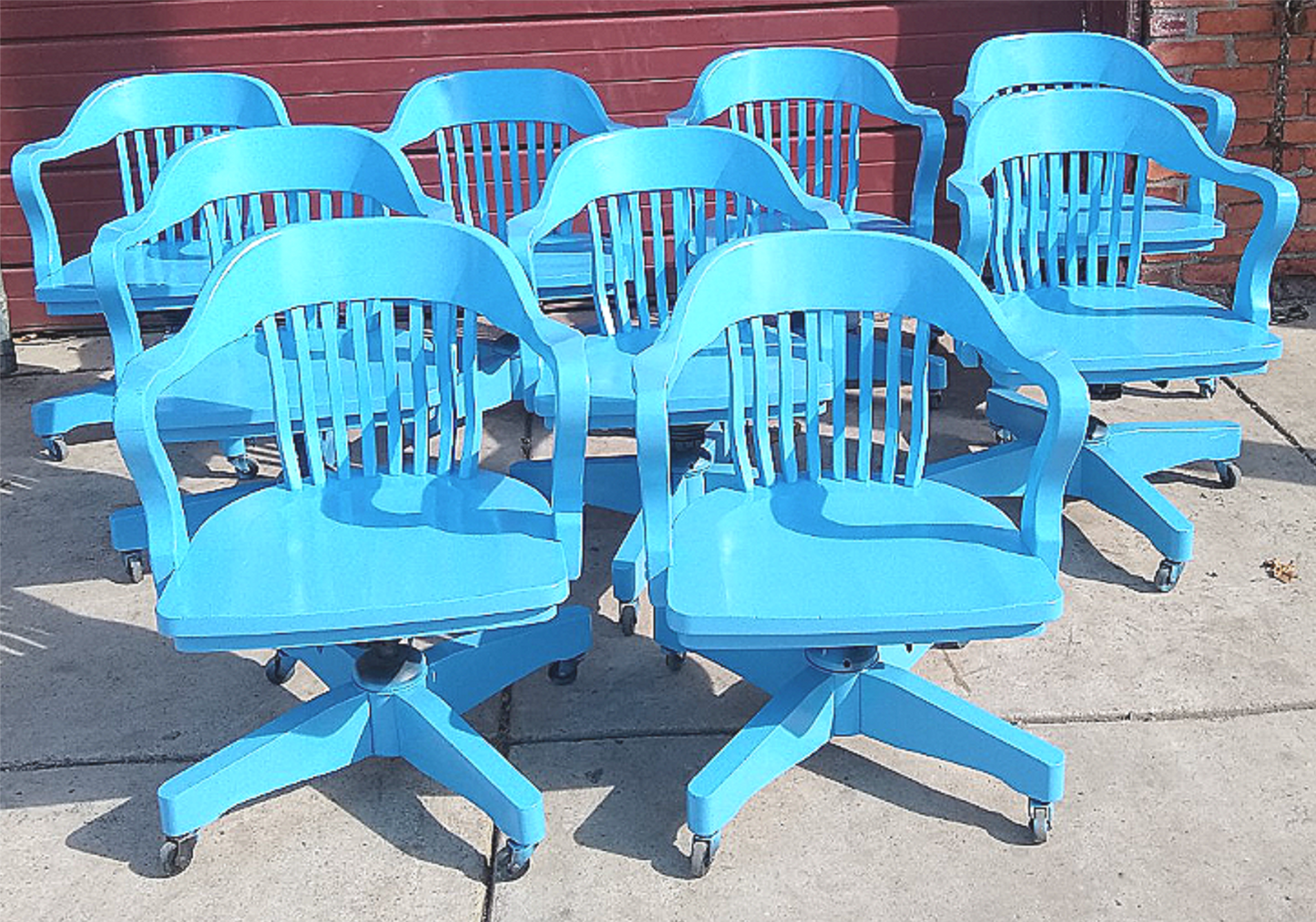 LOT 8 JASPER 980A GROUP BOSTON SOLID MAPLE WOOD SWIVEL OFFICE ARMCHAIRs FREESHIP