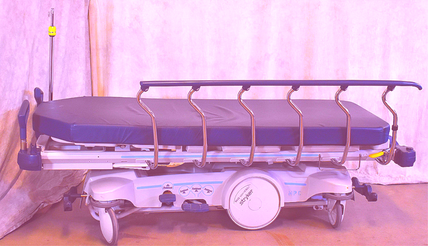 STRYKER 1015 BIG WHEEL & PAD HOSPITAL EMERGENCY GURNEY BED STRETCHER FREE SHIP