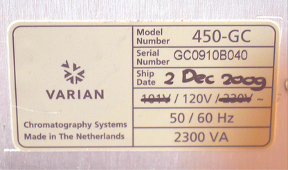 VARIAN 450-GC MASS SPECTROMETER WATCH VIDEO
