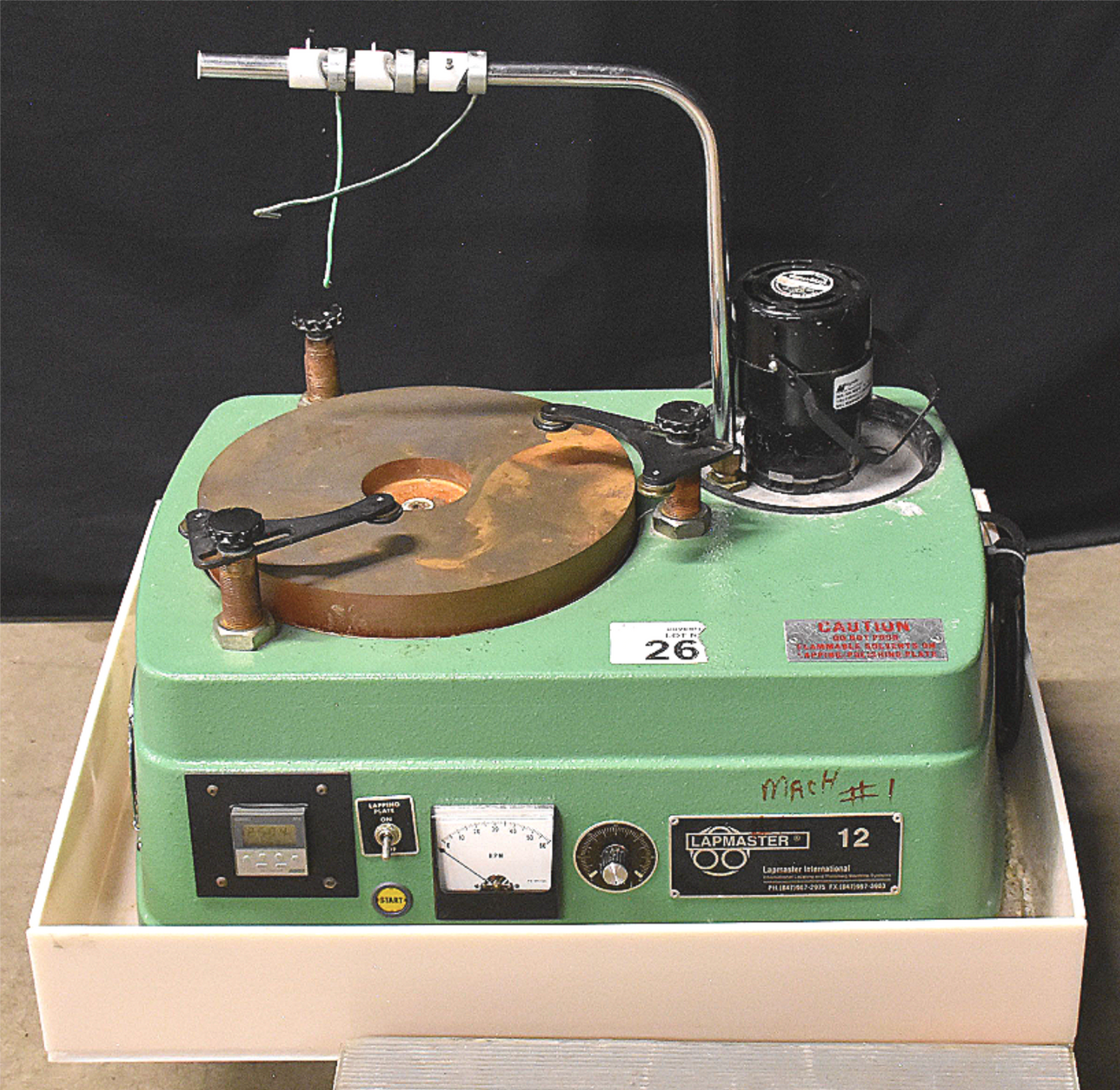 LAPMASTER 12 BENCH TOP OPEN FACE LAPPING POLISHING MACHINE WATCH VIDEO FREE SHIP