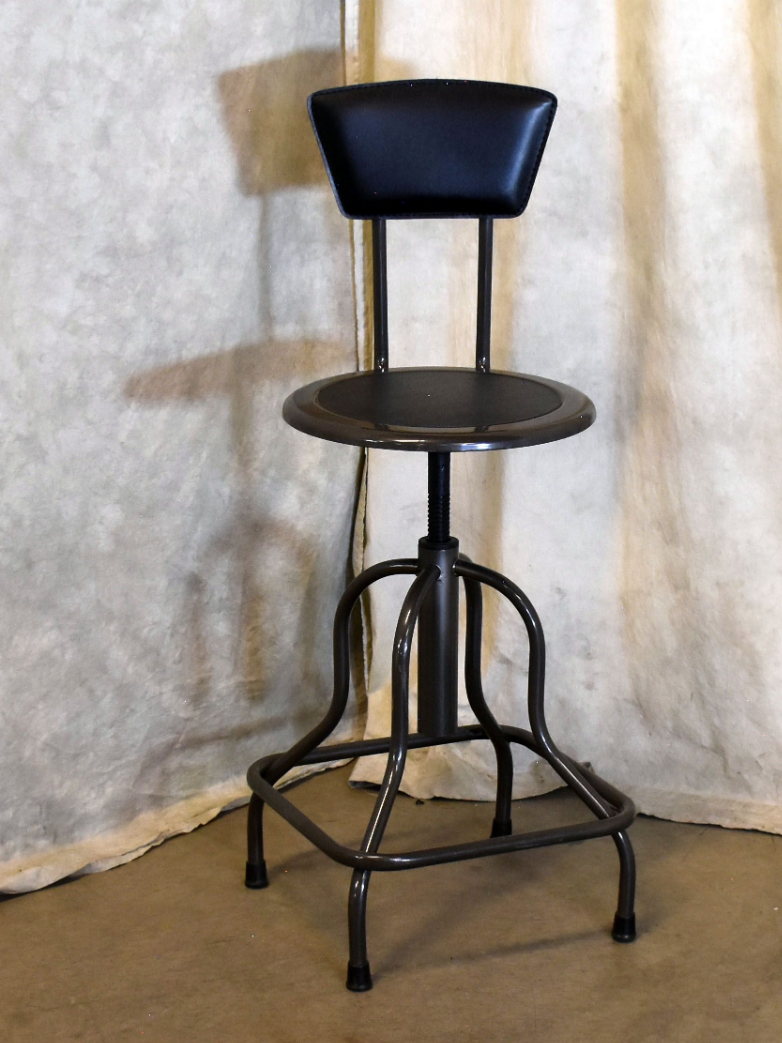 SIX SAFCO 6664 DIESEL SWIVEL HIGH BASE ADJUSTABLE INDUSTRIAL STOOL RECYC/LEATHER