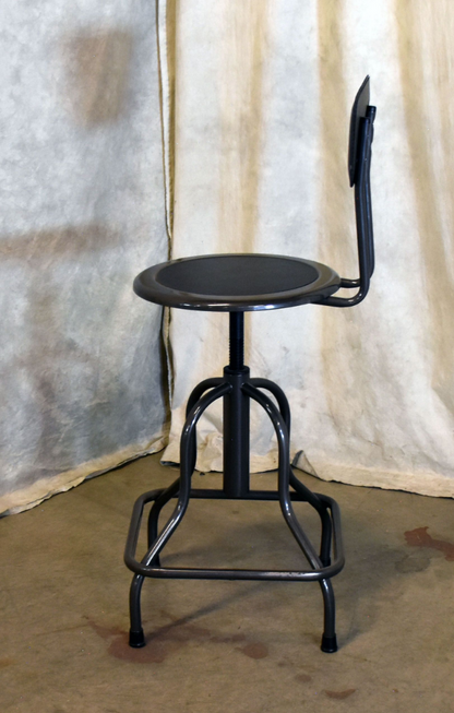 SIX SAFCO 6664 DIESEL SWIVEL HIGH BASE ADJUSTABLE INDUSTRIAL STOOL RECYC/LEATHER
