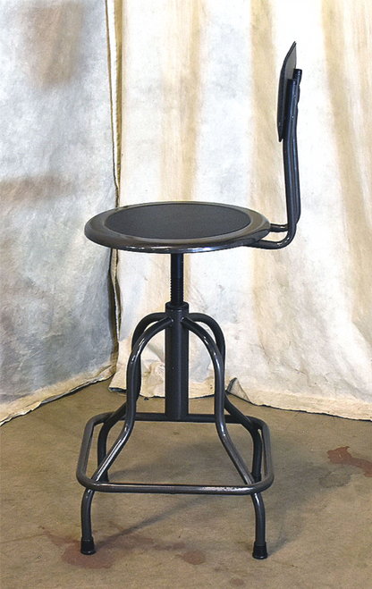 SIX SAFCO 6664 DIESEL SWIVEL HIGH BASE ADJUSTABLE INDUSTRIAL STOOL RECYC/LEATHER
