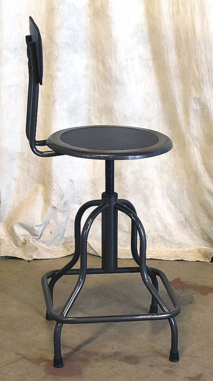 SIX SAFCO 6664 DIESEL SWIVEL HIGH BASE ADJUSTABLE INDUSTRIAL STOOL RECYC/LEATHER