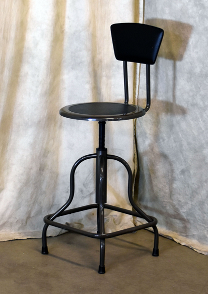 SIX SAFCO 6664 DIESEL SWIVEL HIGH BASE ADJUSTABLE INDUSTRIAL STOOL RECYC/LEATHER
