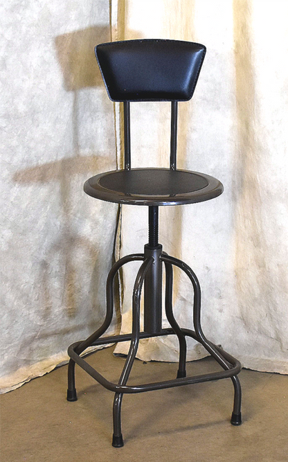 SIX SAFCO 6664 DIESEL SWIVEL HIGH BASE ADJUSTABLE INDUSTRIAL STOOL RECYC/LEATHER