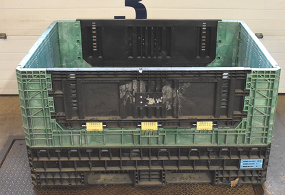 RARE 1500LBS ROPAK COLLAPSIBLE BULK CRATE STACKABLE PLASTIC 65"x50"x34" FREESHIP