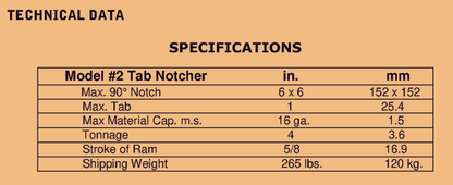 DI-ACRO® NUMBER 2 TAB NOTCHER PRESS BONUSORIGINAL BASE 90DAYWARRANTY WATCH VIDEO