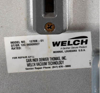 WELCH CHEMSTAR 1376N CHEMICHAL RESISTANT VACUUM PUMP 10.6cfm WATCHVIDEO FREESHIP