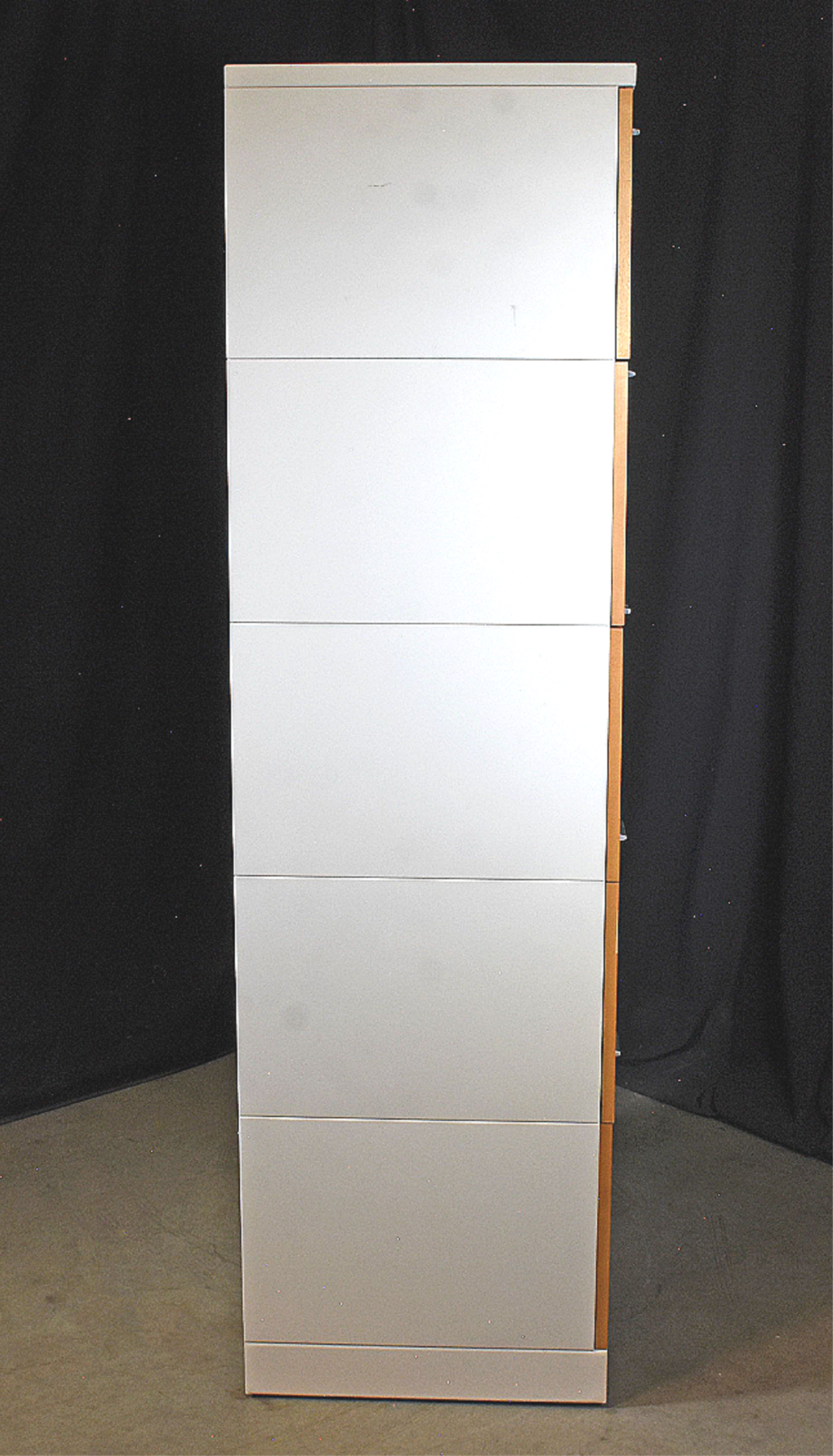 HERMAN MILLER VENEER WOOD 5 DRAWER LATERAL FILE CABINET LOCKABLE KEY & BOOKSHELF