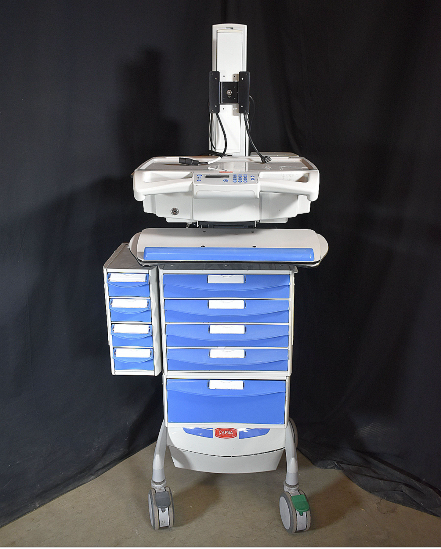 CAPSA HEALTHCARE M38e MEDICAL WORKSTATION SAFETY STORAGE 9BINPOWER LOCKABLE CART