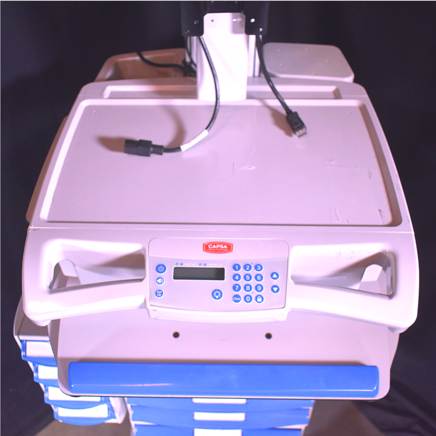 CAPSA HEALTHCARE M38e MEDICAL WORKSTATION SAFETY STORAGE 9BINPOWER LOCKABLE CART