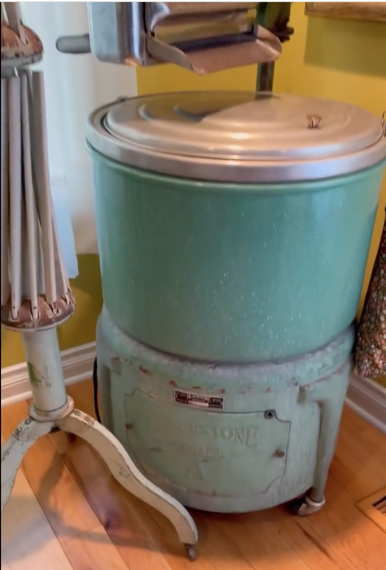 VINTAGE RARE 1930s BLACKSTONE WASHING MACHINE w/ WRINGER & DRYING STAND FREESHIP