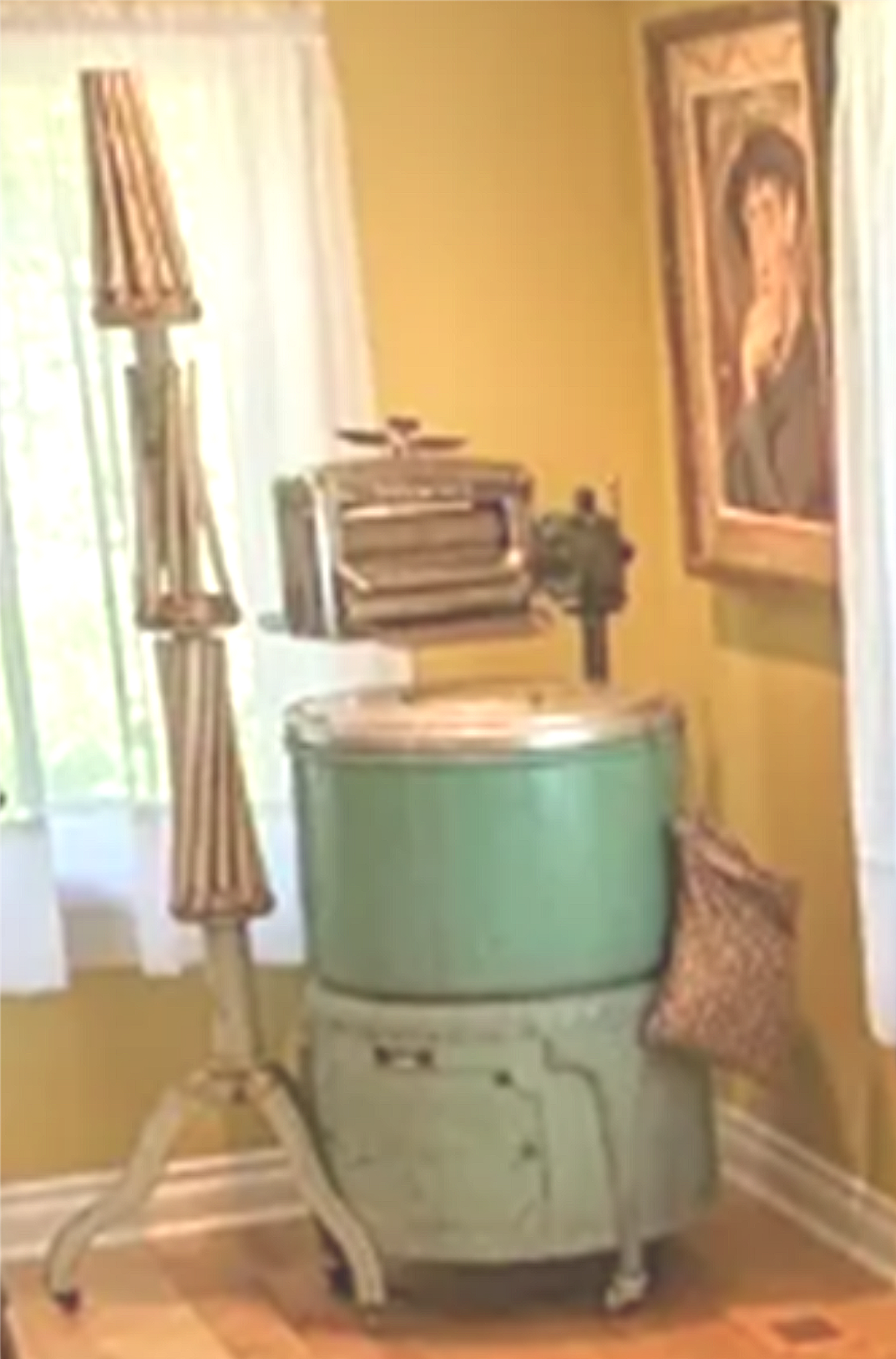 VINTAGE RARE 1930s BLACKSTONE WASHING MACHINE w/ WRINGER & DRYING STAND FREESHIP