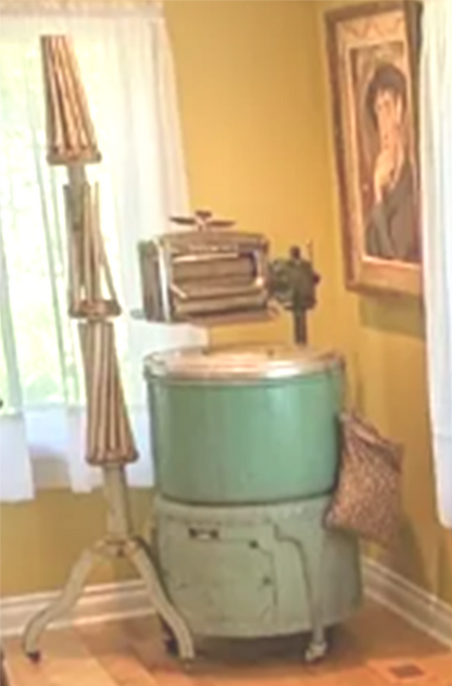 VINTAGE RARE 1930s BLACKSTONE WASHING MACHINE w/ WRINGER & DRYING STAND FREESHIP