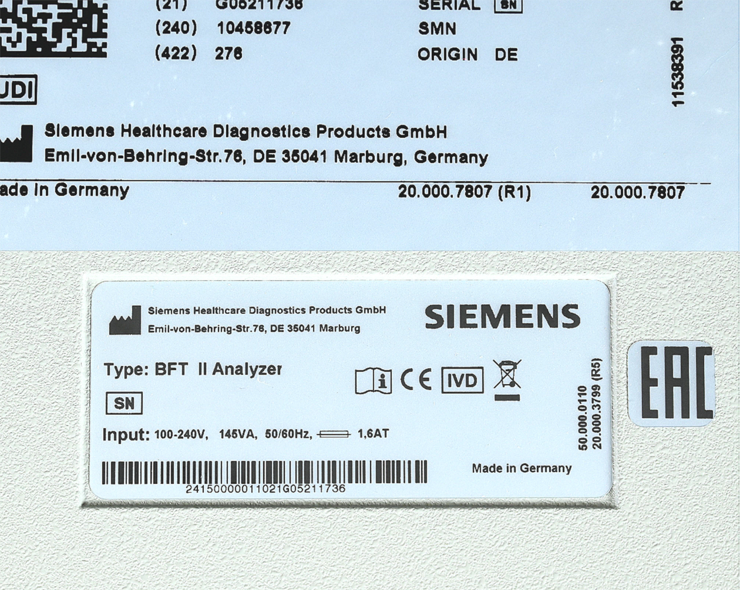 SIEMENS BFT II ANALYZER CLOT DETECTING TURBODENSITOMETRIC COAGULOMETER FREE SHIP