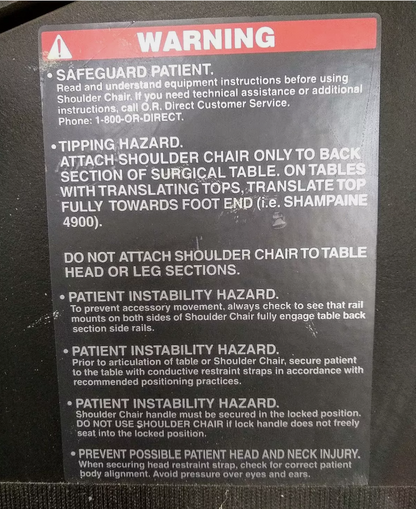 ALLEN MEDICAL AMSCO STERIS COUNT TRACTION BRACE SURGICAL TABLE POSITIONER DEVICE