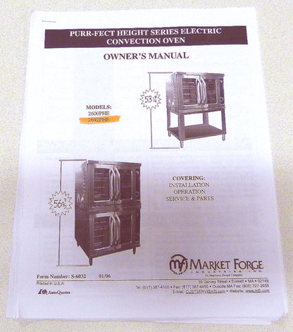 PAIR MARKET FORGE 2692PHE 1PHASE ELECTRIC CONVECTION OVEN 90DAYWARRANTY FREESHIP