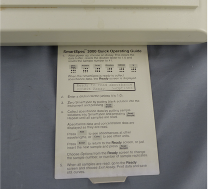 BioRad SmartSpec 3000 Spectrophotometer 200 to 800nm ±2 nm 90DAYWARRANTY