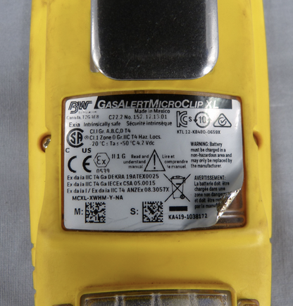 BW Gas Alert Micro Clip XL Multiple Gas Detector 90DAYWARRANTY