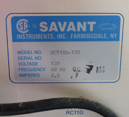 Savant SpeedVac SC110A Vacuum Concentrator 90DAYWARRANTY