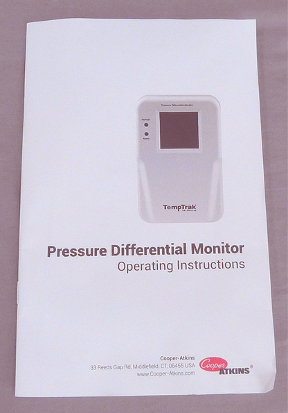 TEMPTRAK ENTERPRISE 10108-01 PRESSURE DIFFERENTIAL MONITOR TRANSMETER WARRANTY