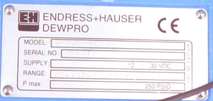 ENDRESS+HAUSER MMR30 REFRIGERATION MOISTURE DEWPOINT TRANSMITTER 90-DAY-WARRANTY