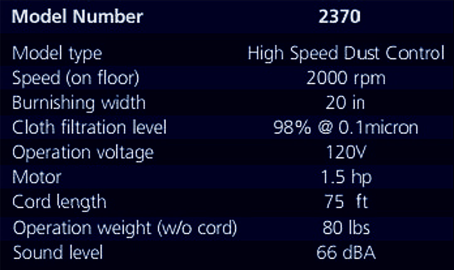 TENNANT 2370 CORDED HIGHSPEED FOLDABLE 20" BURNISHER 90DAYWARRANTY WATCH VIDEO