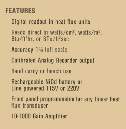 MEDTHERM H-201 UNIVERSAL HEAT FLUX METER LINEAR TRANSDUCER 90DAYWARRANT FREESHIP