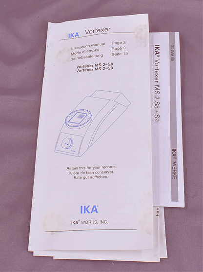 BRAND NEW IN BOX IKA MS2 S9 VORTEX MIXER SHAKER 2500 RPM 90DAYWARRANTY