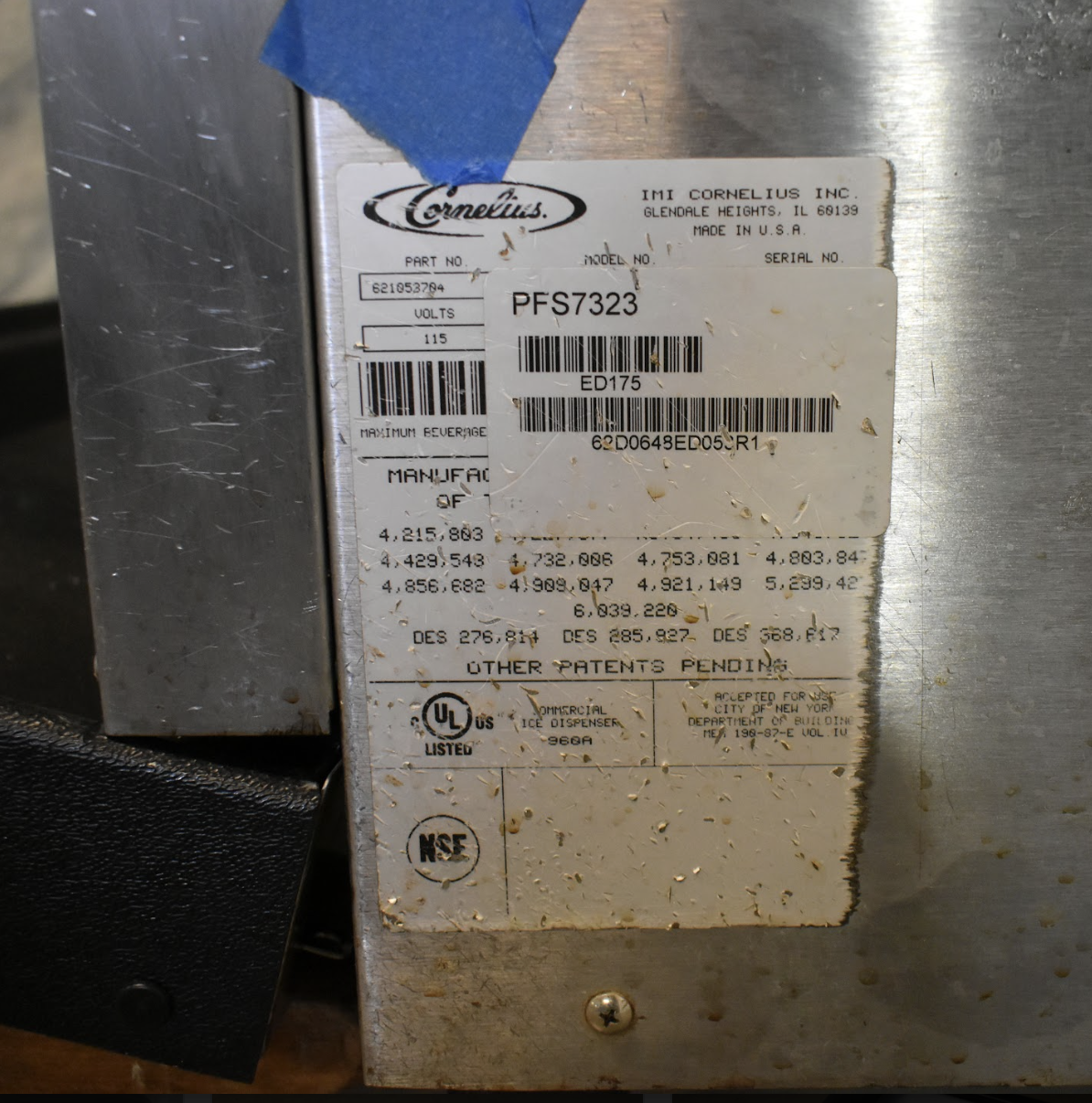 CORNELLIUS PFS7323 POP DISPENSING MCHINE WATCH VIDEO